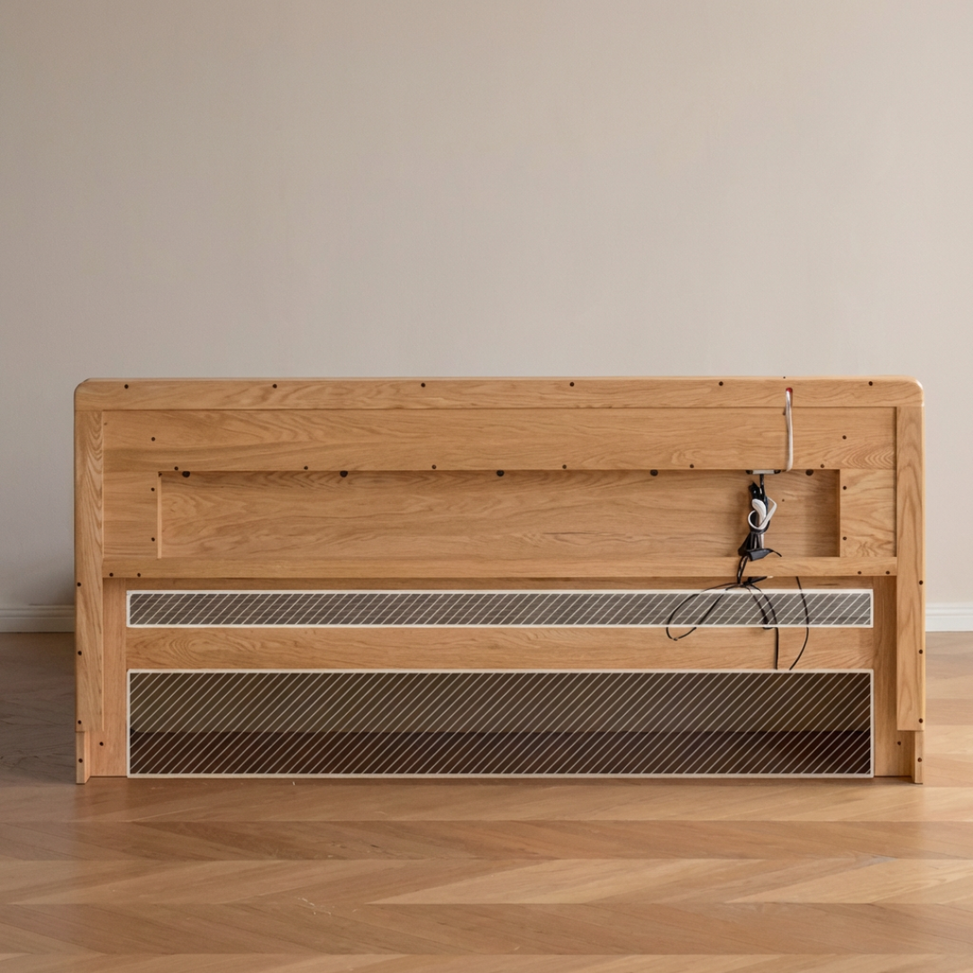 Seattle II 柔光燈橡木油壓床架 - mori home