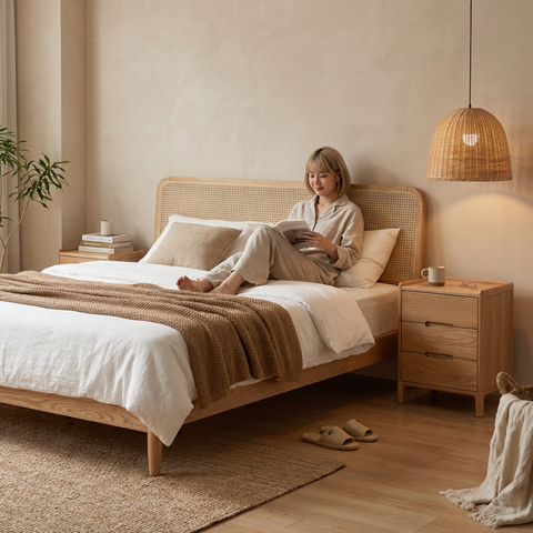 Rattan V 實木床架-mori home Rattan V 實木床架-mori home