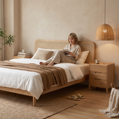 Rattan V 實木床架-mori home