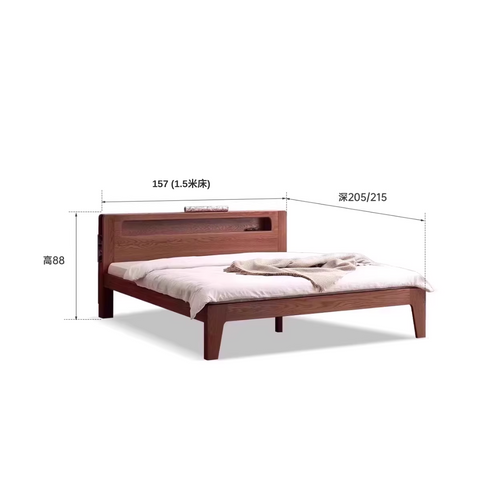 <tc>Emo solid wood bed frame with light</tc> <tc>Emo solid wood bed frame with light</tc>