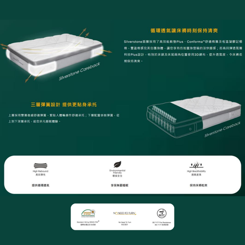 【澳美斯絕版床褥 三折清貨 售完即止】澳美斯Silverstone 護脊床褥 【澳美斯絕版床褥 三折清貨 售完即止】澳美斯Silverstone 護脊床褥