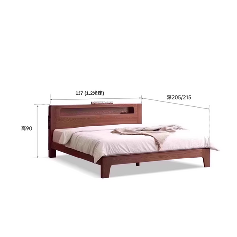 <tc>Emo solid wood bed frame with light</tc> <tc>Emo solid wood bed frame with light</tc>