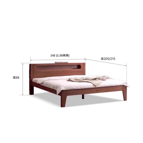 <tc>Emo solid wood bed frame with light</tc> <tc>Emo solid wood bed frame with light</tc>