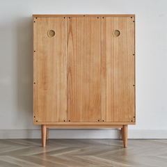 Smoky Dark Rattan Shoe Cabinet