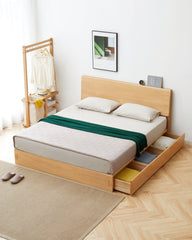 Rhine 簡約抽屜實木油壓床架