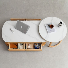 Mori Home - Rocky 原木岩板圓茶几