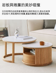 Mori Home - Rocky 原木岩板圓茶几