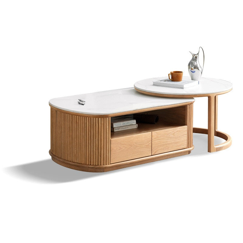 Mori Home - Rocky 原木岩板圓茶几