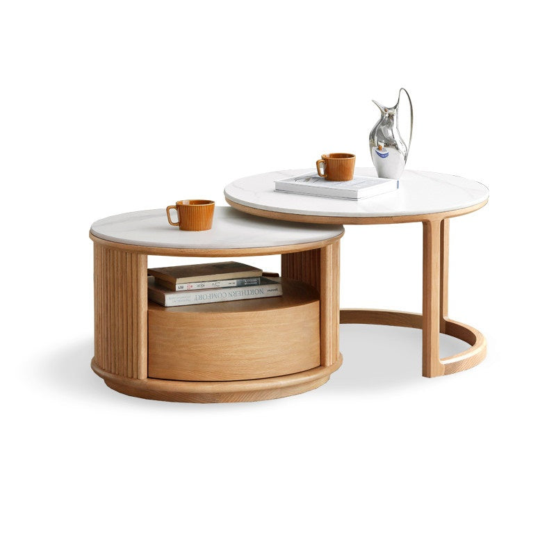 Mori Home - Rocky 原木岩板圓茶几