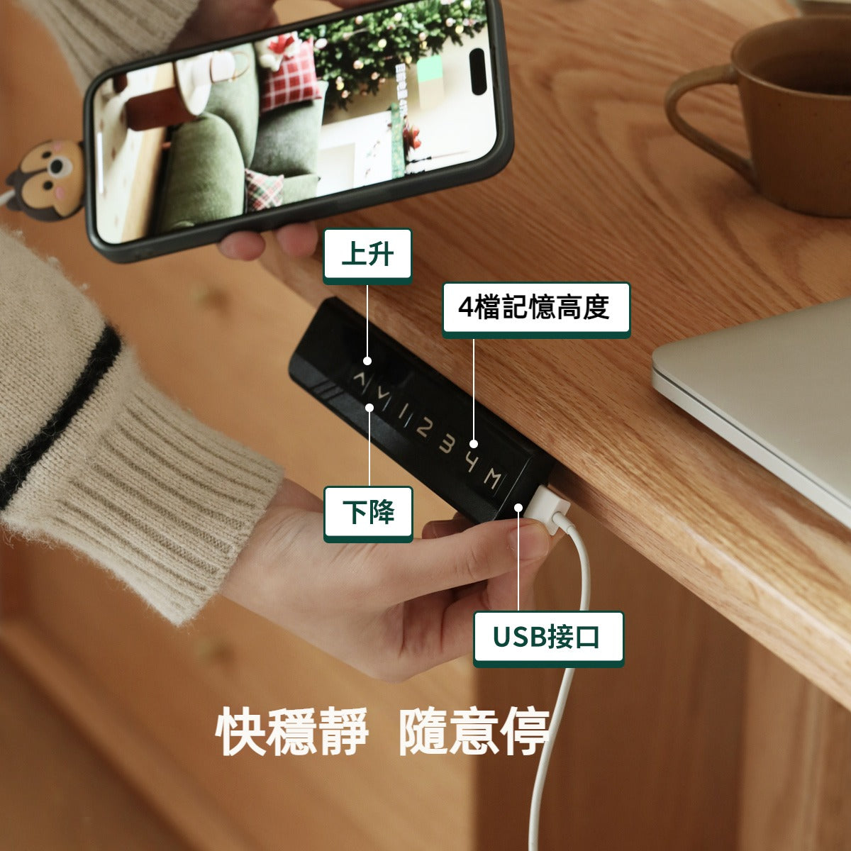 Mori Home - Burce 升降實木書桌