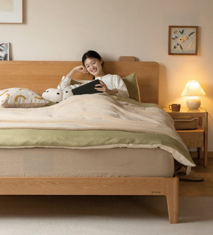 Mori Home - Hansu 斜靠背橡木實木床架 Mori Home - Hansu 斜靠背橡木實木床架