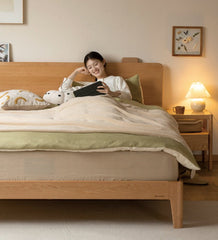 Mori Home - Hansu 斜靠背橡木實木床架