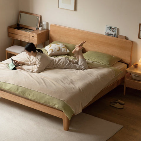 Mori Home - Hansu 斜靠背橡木實木床架 Mori Home - Hansu 斜靠背橡木實木床架