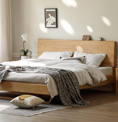 Mori Home - Rhine 懸浮橡木實木床架(白橡改橡木)