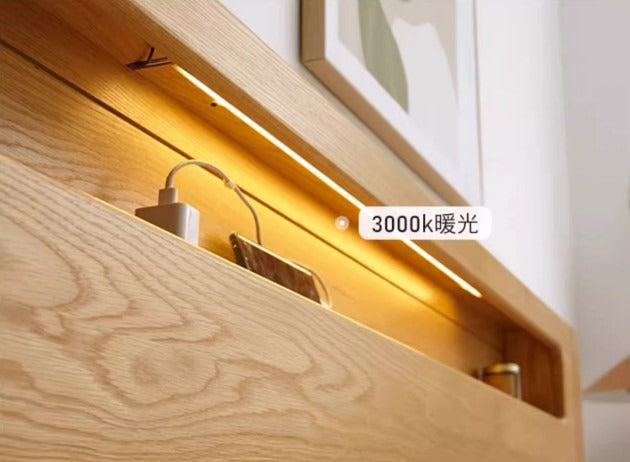 Mori Home - Seattle 柔光燈橡木油壓床架