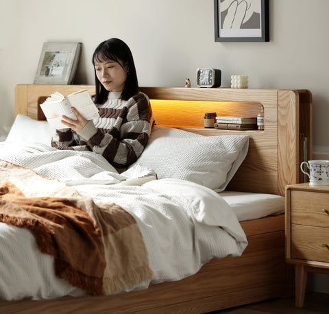 Mori Home - Seattle 柔光燈橡木油壓床架 Mori Home - Seattle 柔光燈橡木油壓床架