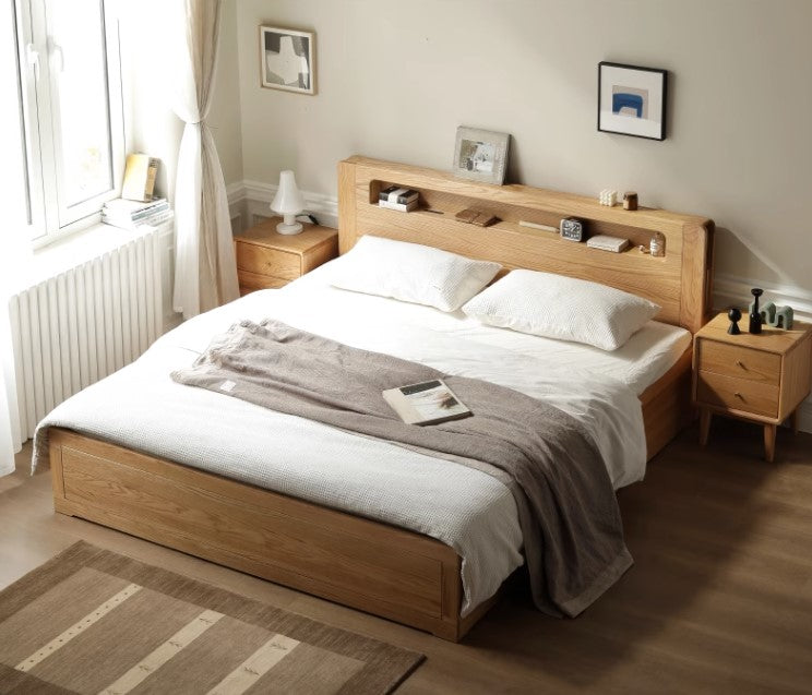 Mori Home - Seattle 柔光燈橡木油壓床架