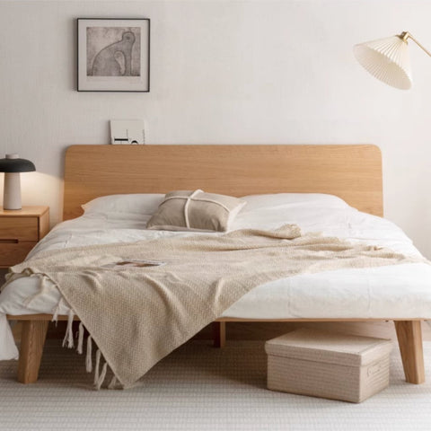 Mori Home - Simple 有床頭板橡木實木床架(可訂造) Mori Home - Simple 有床頭板橡木實木床架(可訂造)