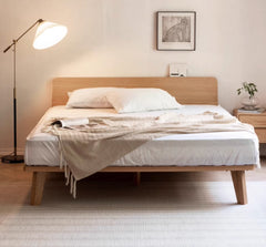 Mori Home - Simple 有床頭板橡木實木床架(可訂造)