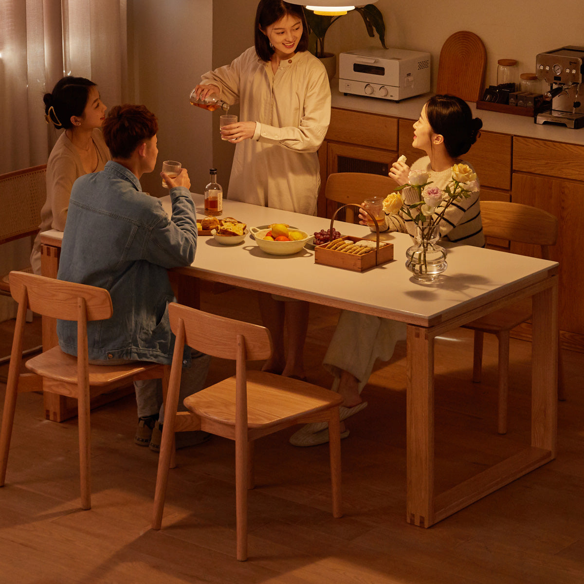 Mori Home - Hvit Stein 實木岩板餐桌