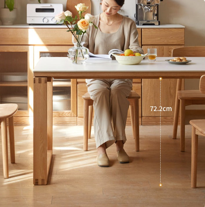 Mori Home - Hvit Stein 實木岩板餐桌