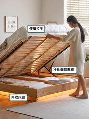 Berlin 軟包橡木油壓床 - Mori Home