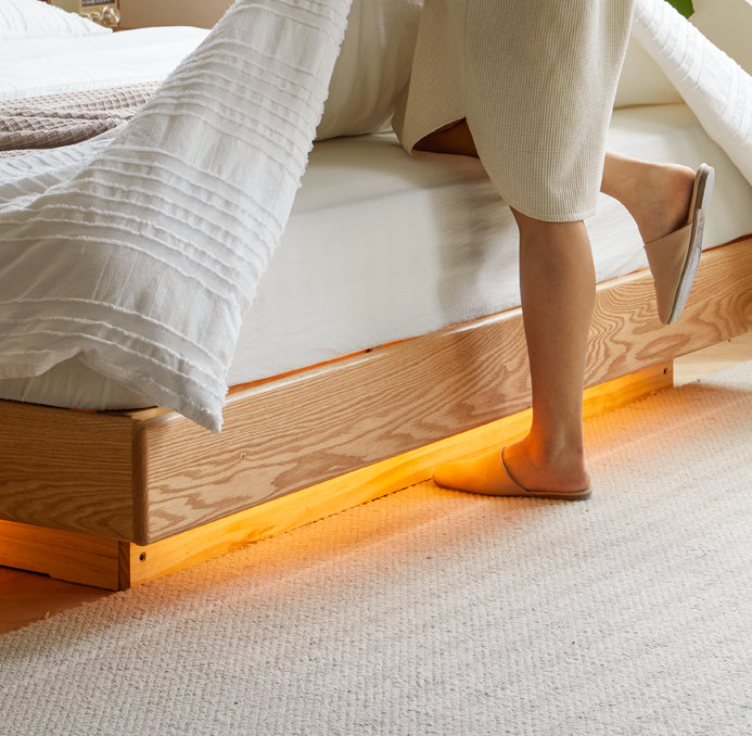 Berlin 軟包橡木油壓床 - Mori Home