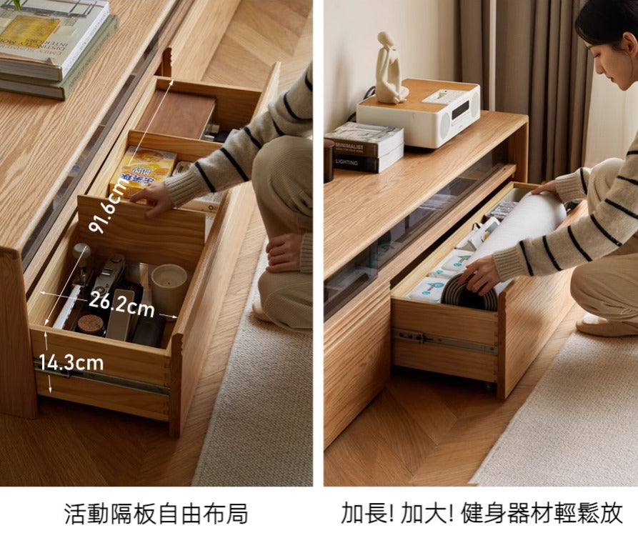 Mori Home - Maxi 座地實木電視櫃(內置LED燈)