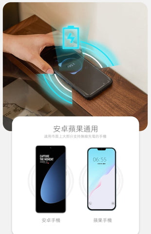 Mori Home - Walnut 無線充電帶鎖床頭櫃 Mori Home - Walnut 無線充電帶鎖床頭櫃