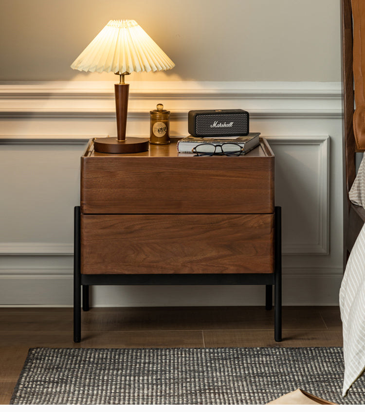 Mori Home - Walnut 兩抽屜床頭櫃