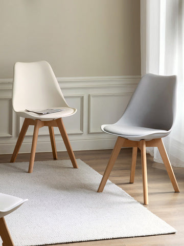 Mori Home - Eames 奶油風PU皮軟墊實木餐椅 Mori Home - Eames 奶油風PU皮軟墊實木餐椅