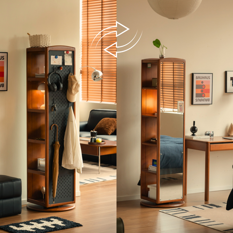 Mori Home - Vintage Rotating Mirror Cabinet with Pegboard – morihome