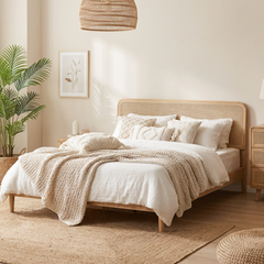 Rattan V 實木床架-mori home