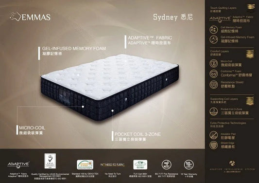 【限量四折優惠】Emmas澳美斯床褥 - Sydney 悉尼