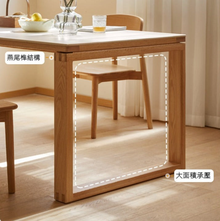 Mori Home - Hvit Stein 實木岩板餐桌