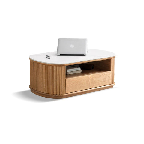 Mori Home - Rocky 原木岩板圓茶几