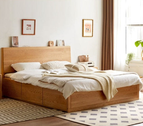 Mori Home - Rhine 簡約抽屜實木油壓床架