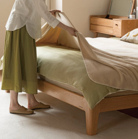 Mori Home - Hansu 斜靠背橡木實木床架