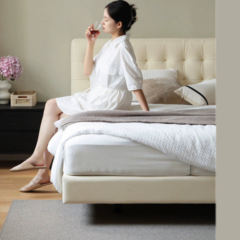 Mori Home - Bubble 奶油風懸浮真皮床架