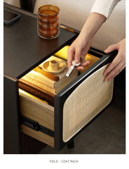 Mori Home - Smoky Dark Rattan 床頭櫃