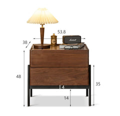 Mori Home - Walnut 兩抽屜床頭櫃